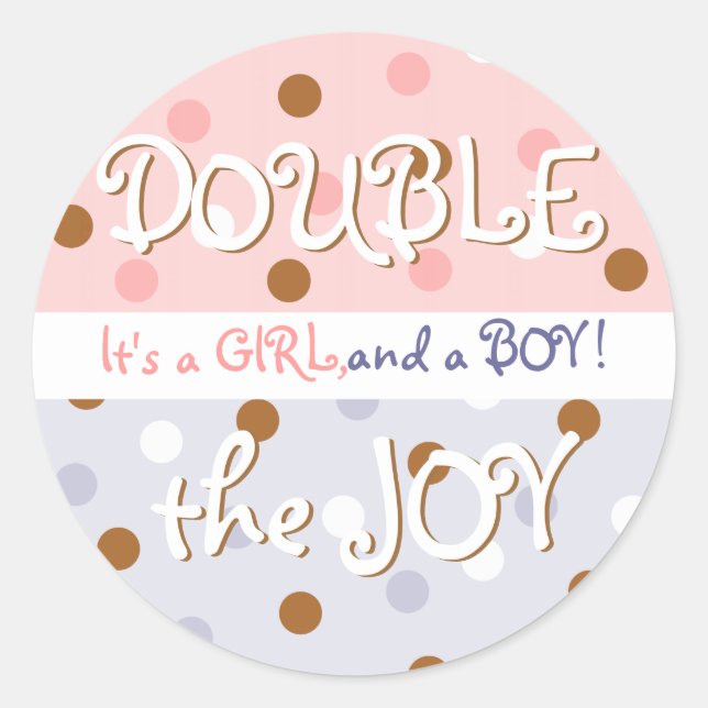 Pixie Polka Dot Twin Baby Sticker (Front)