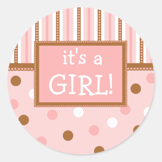 Pixie Polka Dots Classic Round Sticker (Front)