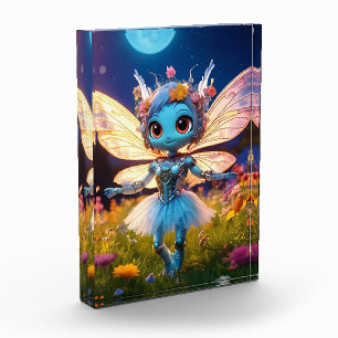 Pixie Robot Ballerina Dancing in the Wildflowers Photo Block
