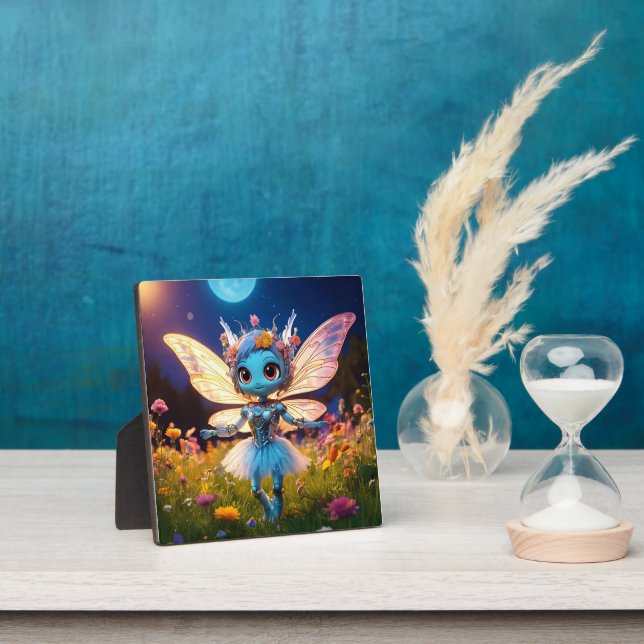 Pixie Robot Ballerina Dancing in the Wildflowers Plaque (Insitu)