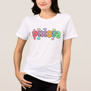 Pixora – Colourful Bubble Letter Logo Design Tri-Blend Shirt