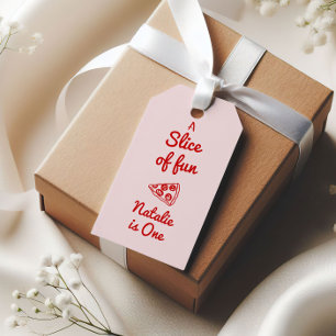 Pizza 1st Hand Written Drawn Slice Of Fun Birthday Gift Tags