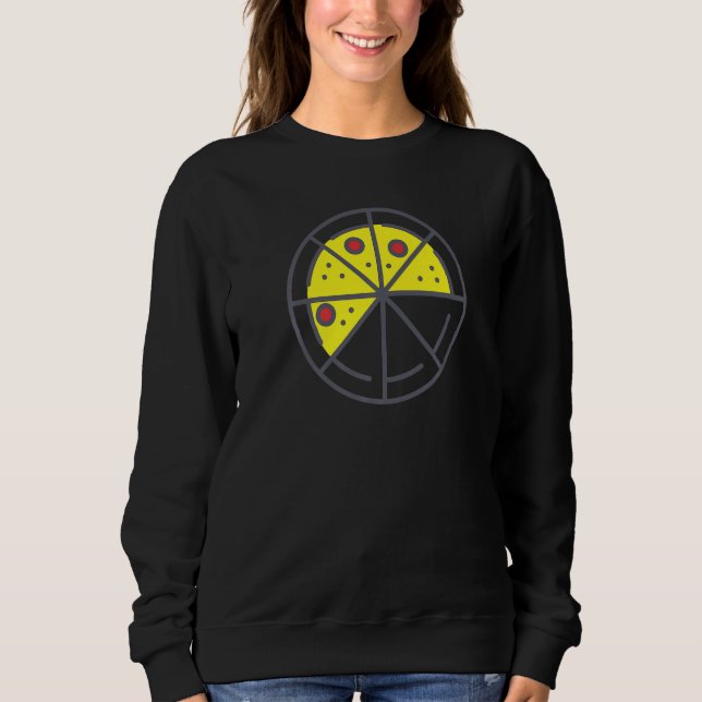 Pizza 5 Slices Cheese Pepperoni Funny Geometric Fo Sweatshirt (Front)