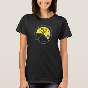 Pizza 5 Slices Cheese Pepperoni Funny Geometric Fo T-Shirt
