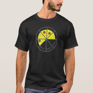 Pizza 5 Slices Cheese Pepperoni Funny Geometric Fo T-Shirt