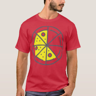 Pizza 5 Slices Cheese Pepperoni Funny Geometric Fo T-Shirt