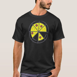 Pizza 6 Slices Cheese Pepperoni Geometric Food Re T-Shirt