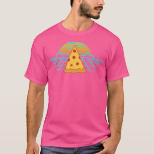 Pizza 80s Retro Vaporware Aesthetic Vintage Sunset T-Shirt