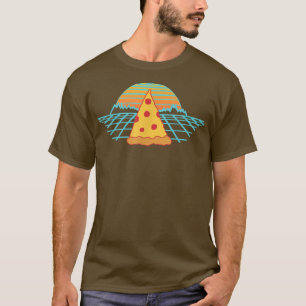 Pizza 80s Retro Vaporware Aesthetic Vintage Sunset T-Shirt