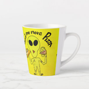 pizza alien latte mug