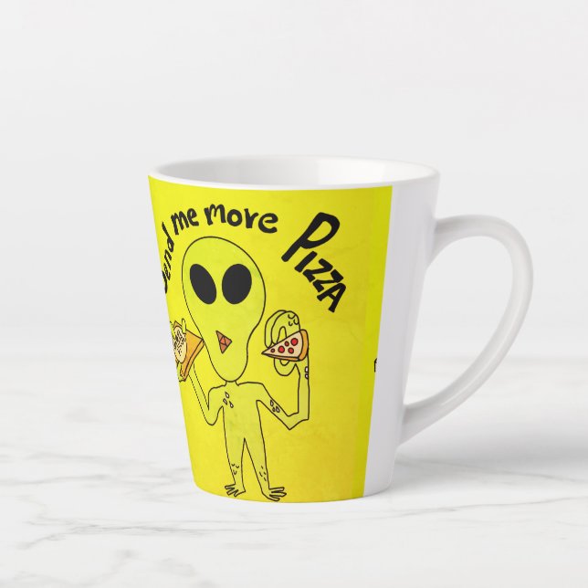 pizza alien latte mug (Right)