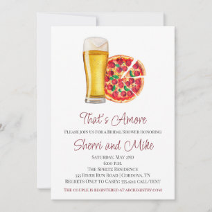 Pizza and Beer Bridal Shower Invitation