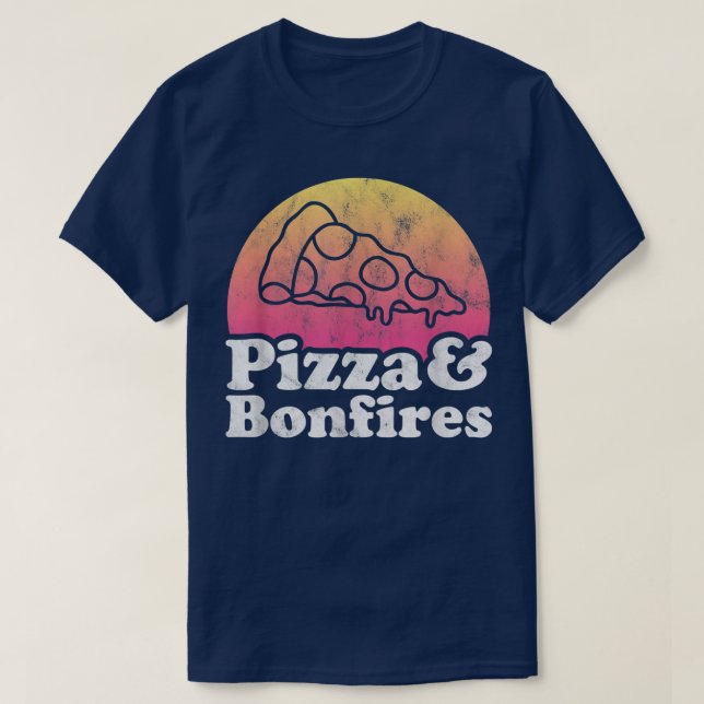 Pizza and Bonfires or Bonfire  T-Shirt (Design Front)