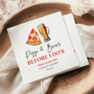 Pizza and Brews Before I Do's Couples Shower Napkin