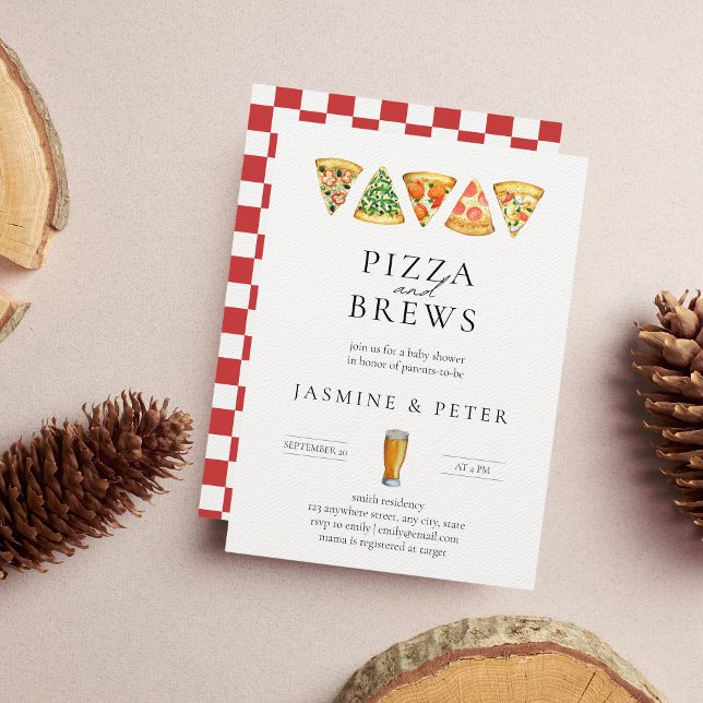 Pizza and Brews Co Ed Baby Shower Invitation (Creator Uploaded)