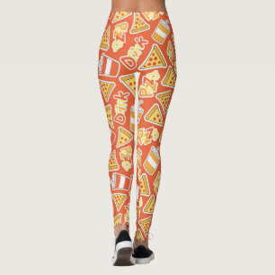Pizza And Drinks Pattern Leggings