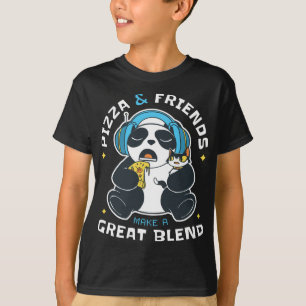 Pizza And Friends Panda Bear Friend Abstract T-Shirt
