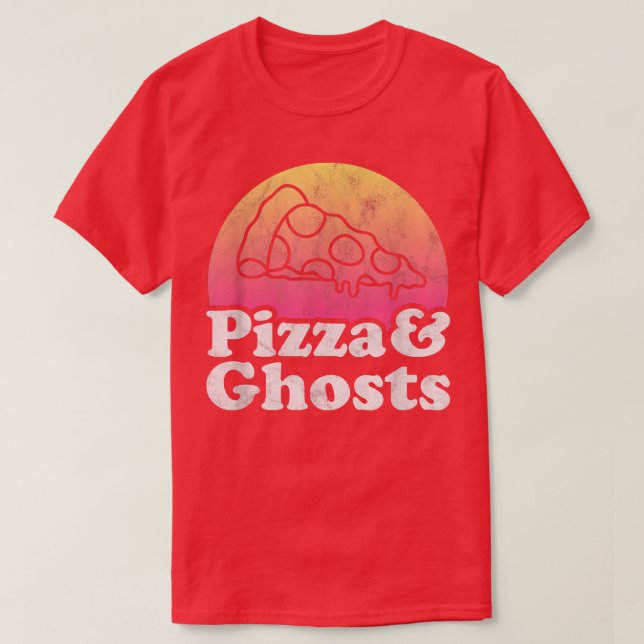 Pizza and Ghosts or Ghost  T-Shirt (Design Front)