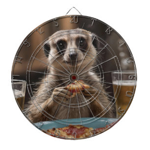 "Pizza and Pints: A Meerkat’s Perfect Snack Break" Dartboard