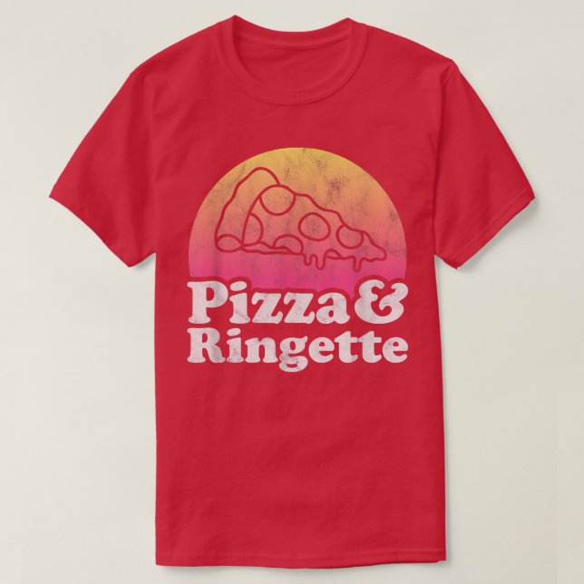 Pizza and Ringette  T-Shirt (Design Front)