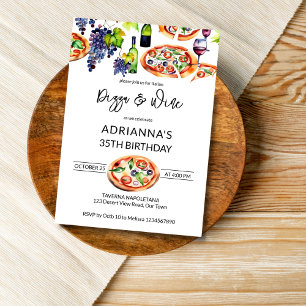 Pizza and wine birthday party template