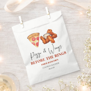Pizza and Wings Before The Wings Couples Shower Favour Bags