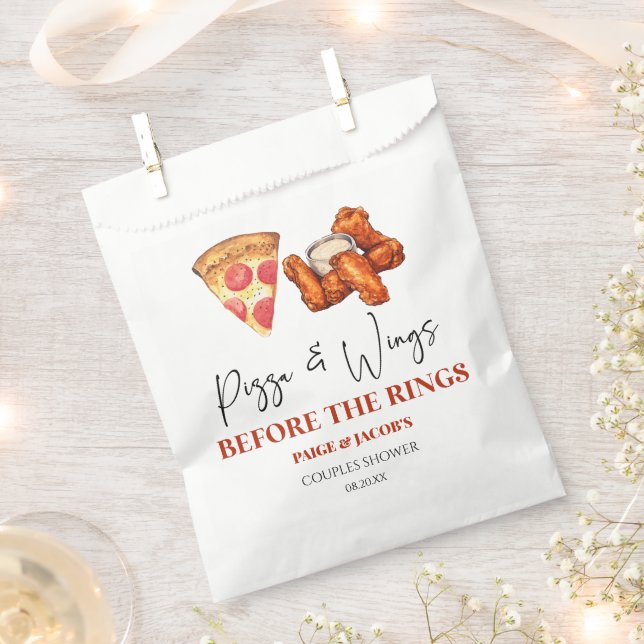Pizza and Wings Before The Wings Couples Shower Favour Bags (Clipped)