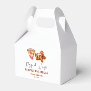Pizza and Wings Before The Wings Rehearsal Dinner Favour Box