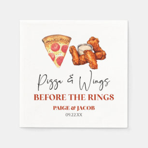 Pizza and Wings Before The Wings Rehearsal Dinner Napkin