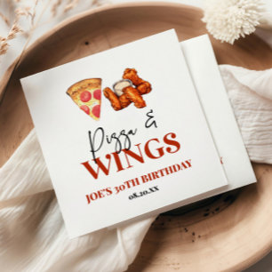 Pizza and Wings Birthday Party Napkin