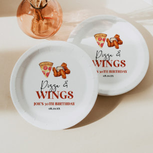 Pizza and Wings Birthday Party Paper Plate