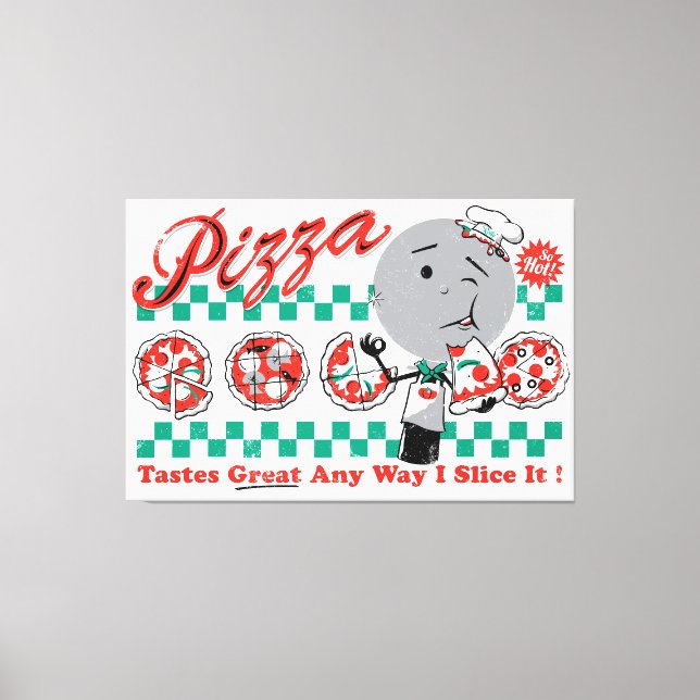 Pizza Any Way I Slice It Retro Canvas — 3/4" thick Print (Front)
