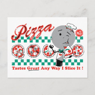 Pizza Any Way I Slice It Retro Postcard CUSTOMIZE
