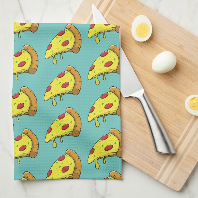 Pizza art  tea towel (Quarter Fold)