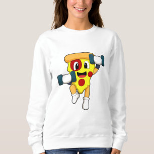 Pizza at Fitness with Dumbbells Sweatshirt