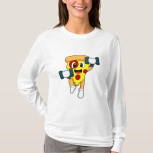 Pizza at Fitness with Dumbbells T-Shirt