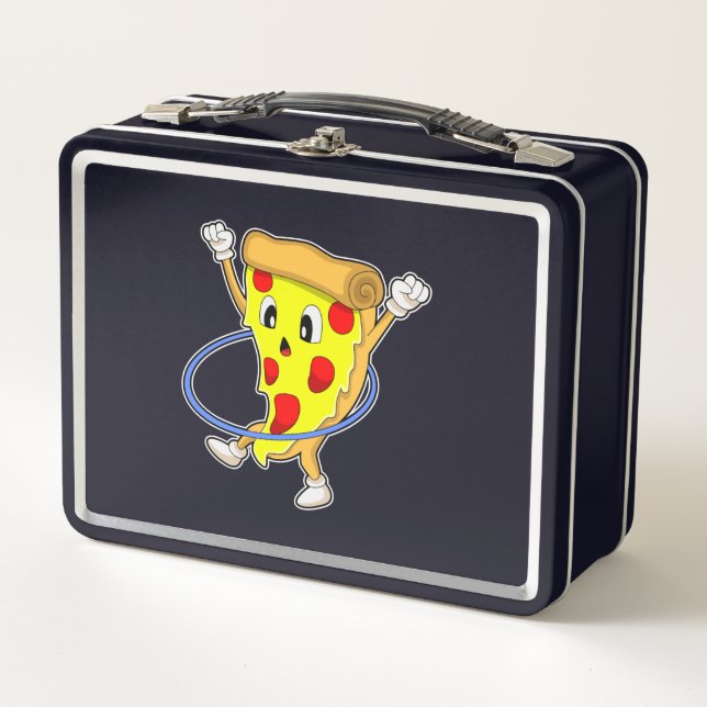 Pizza at Fitness with Fitness tires.PNG Metal Lunch Box (Front)