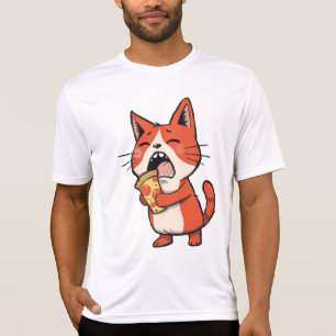 Pizza Attack Cat – Orange Kitty T-Shirt