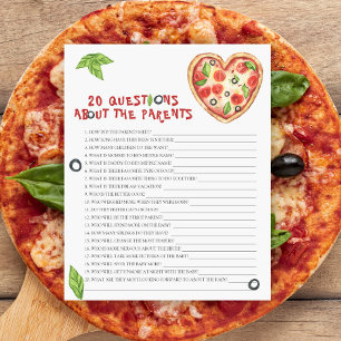 Pizza baby shower 20 questions about the parents