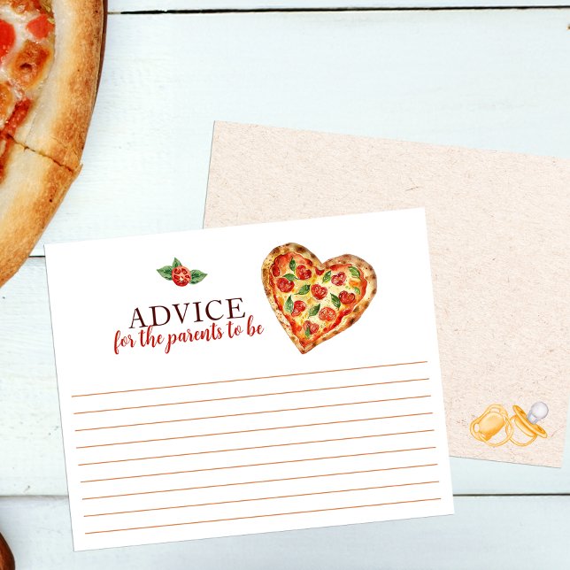 Pizza Baby Shower Advice Card – Fun Keepsake for C (Advice card - Baby Shower Activity)