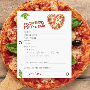 Pizza baby shower - baby predictions and advice