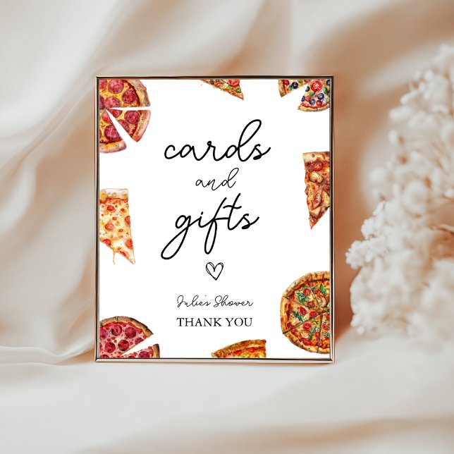 Pizza Baby Shower Cards And Gifts Sign (Creator Uploaded)
