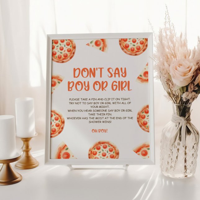 Pizza Baby Shower Don't Say Boy Or Girl Sign (Creator Uploaded)