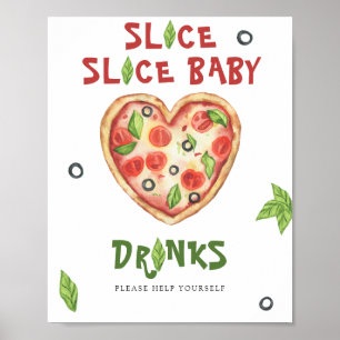 Pizza baby shower - Drinks help yourself Poster