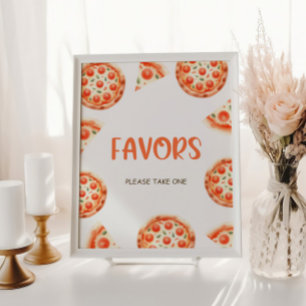 Pizza Baby Shower Favours Sign, Slice Slice Baby Poster