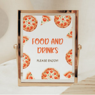 Pizza Baby Shower Food And Drinks Sign