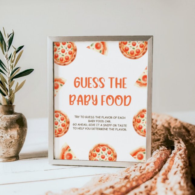 Pizza Baby Shower Guess The Baby Food Sign (Creator Uploaded)