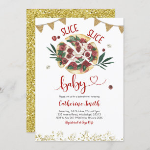 Pizza Baby Shower invitation