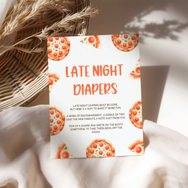 Pizza Baby Shower Late Night Diapers Sign (Creator Uploaded)