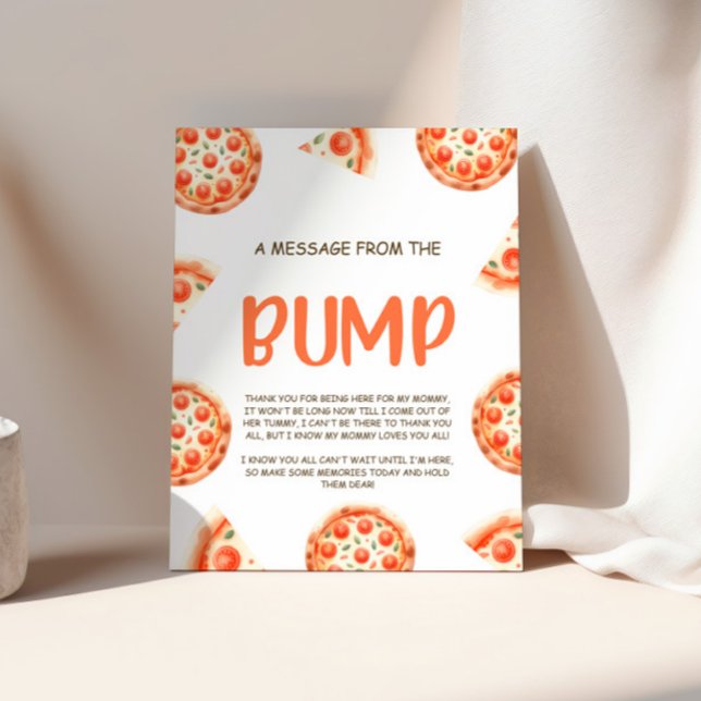 Pizza Baby Shower Message From The Bump Sign (Creator Uploaded)